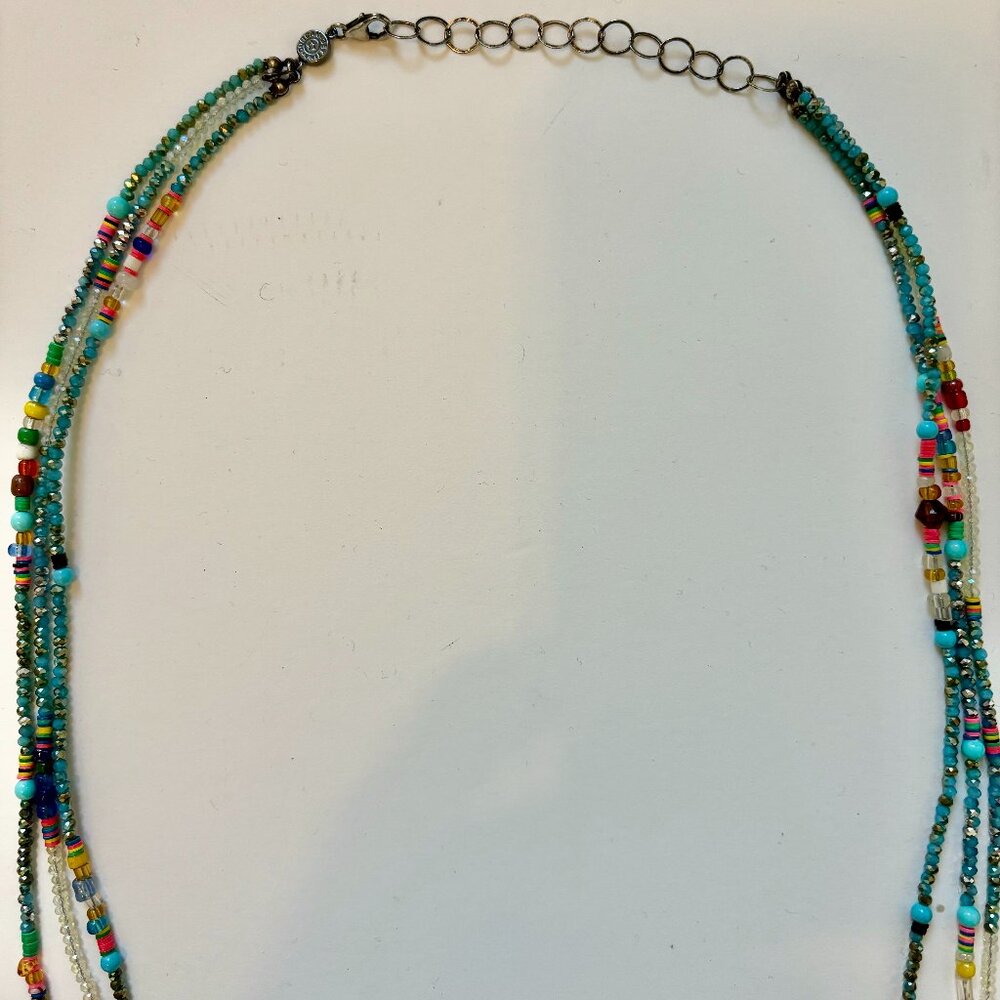 Maison Bettina Duncan Multi-strand crystal bead and African bead necklace - Picture 6 of 7
